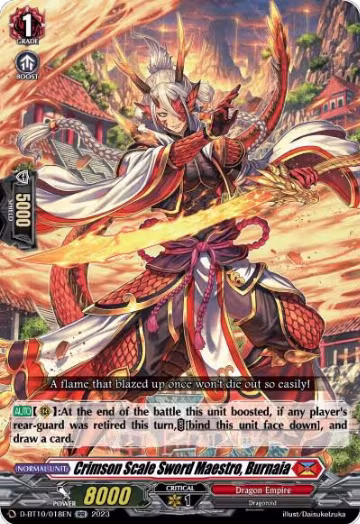 Crimson Scale Sword Maestro, Burnaia (D-BT10/018EN), D-BT10: Dragon Masquerade — Vanguard card price