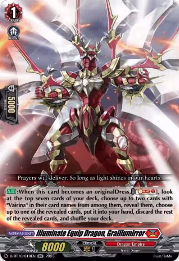 Illuminate Equip Dragon, Graillumirror (D-BT10/019EN), D-BT10: Dragon Masquerade — Vanguard card price