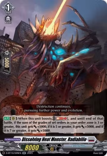 Dissolving Heat Monster, Radiabilio (D-BT10/026EN), D-BT10: Dragon Masquerade — Vanguard card price