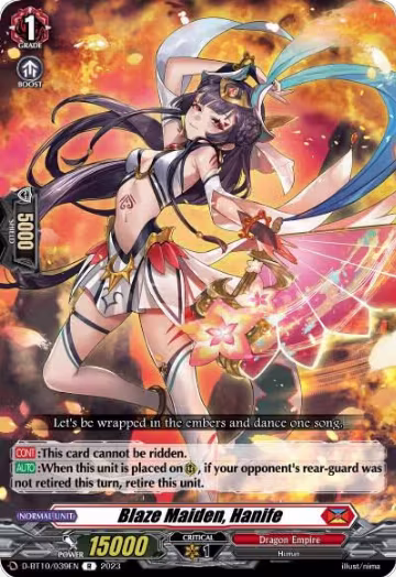 Blaze Maiden, Hanife (D-BT10/039EN), D-BT10: Dragon Masquerade — Vanguard card price