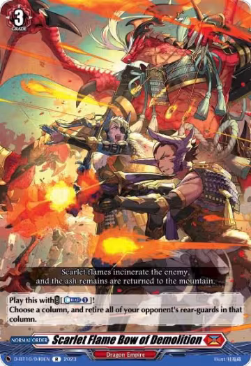 Scarlet Flame Bow of Demolition (D-BT10/040EN), D-BT10: Dragon Masquerade — Vanguard card price