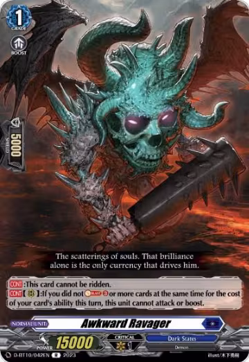 Awkward Ravager (D-BT10/042EN), D-BT10: Dragon Masquerade — Vanguard card price