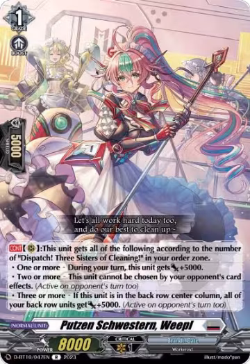 Putzen Schwestern, Weepl (D-BT10/047EN), D-BT10: Dragon Masquerade — Vanguard card price