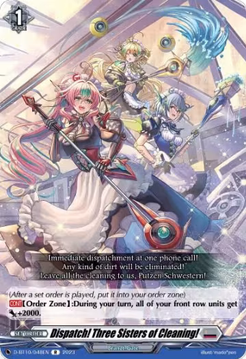 Dispatch! Three Sisters of Cleaning! (D-BT10/048EN), D-BT10: Dragon Masquerade — Vanguard card price