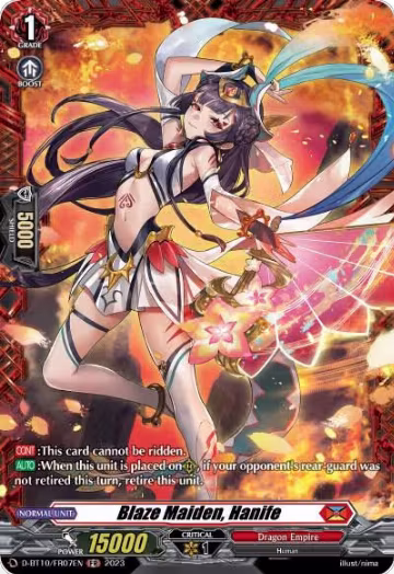 Blaze Maiden, Hanife (FR) (D-BT10/FR07EN), D-BT10: Dragon Masquerade — Vanguard card price