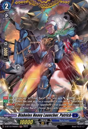 Diabolos Heavy Launcher, Patrick (FR) (D-BT10/FR09EN), D-BT10: Dragon Masquerade — Vanguard card price