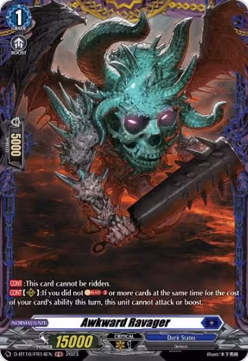 Awkward Ravager (FR) (D-BT10/FR14EN), D-BT10: Dragon Masquerade — Vanguard card price