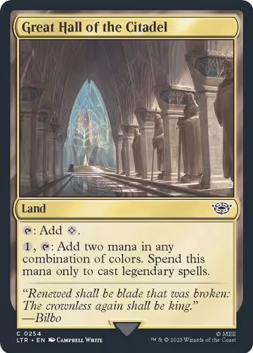 Great Hall of the Citadel (254), Universes Beyond: The Lord of the Rings: Tales of Middle-earth — Magic card price