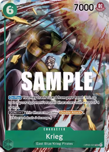 Krieg (Alternate Art) (OP03-025), Pillars of Strength — One Piece card price