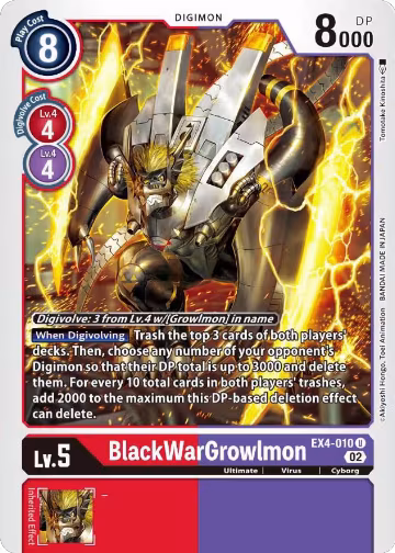 BlackWarGrowlmon (EX4-010 U), Alternative Being Booster — Digimon card price
