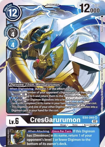 CresGarurumon (EX4-049 SR), Alternative Being Booster — Digimon card price