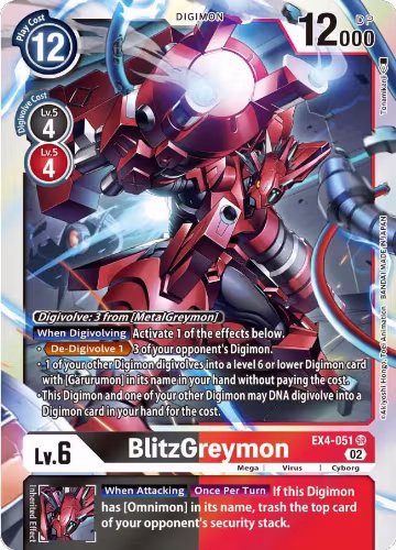 BlitzGreymon (EX4-051 SR), Alternative Being Booster — Digimon card price