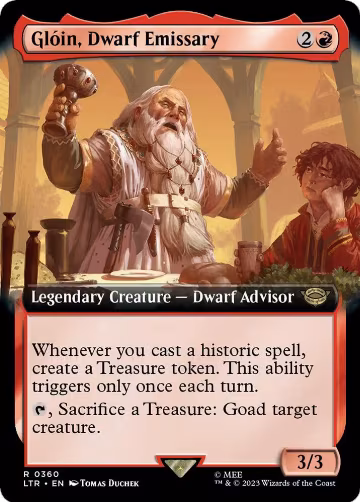 Gloin, Dwarf Emissary (Extended Art) (360), Universes Beyond: The Lord of the Rings: Tales of Middle-earth — Magic card price