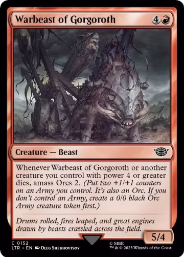 Warbeast of Gorgoroth (152), Universes Beyond: The Lord of the Rings: Tales of Middle-earth — Magic card price