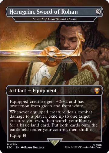 Herugrim, Sword of Rohan - Sword of Hearth and Home (Borderless) (354), Commander: The Lord of the Rings: Tales of Middle-earth — Magic card price