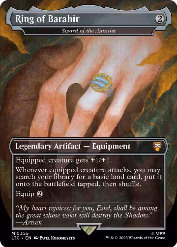 Ring of Barahir - Sword of the Animist (Borderless) (355), Commander: The Lord of the Rings: Tales of Middle-earth — Magic card price