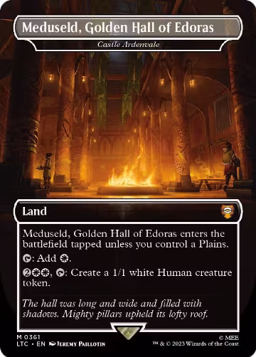 Meduseld, Golden Hall of Edoras - Castle Ardenvale (Borderless) (361), Commander: The Lord of the Rings: Tales of Middle-earth — Magic card price