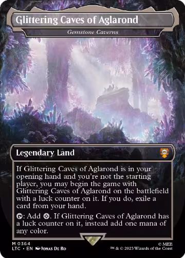 Glittering Caves of Aglarond - Gemstone Caverns (Borderless) (364), Commander: The Lord of the Rings: Tales of Middle-earth — Magic card price