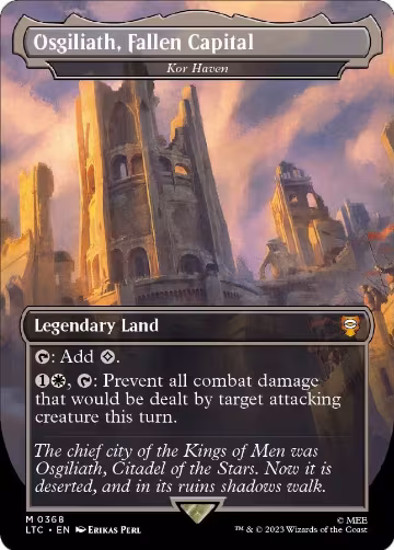 Osgiliath, Fallen Capital - Kor Haven (Borderless) (368), Commander: The Lord of the Rings: Tales of Middle-earth — Magic card price