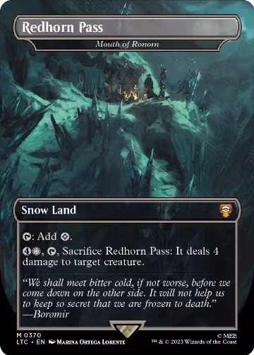 Redhorn Pass - Mouth of Ronom (Borderless) (370), Commander: The Lord of the Rings: Tales of Middle-earth — Magic card price
