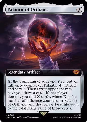 Palantir of Orthanc (Extended Art) (381), Universes Beyond: The Lord of the Rings: Tales of Middle-earth — Magic card price