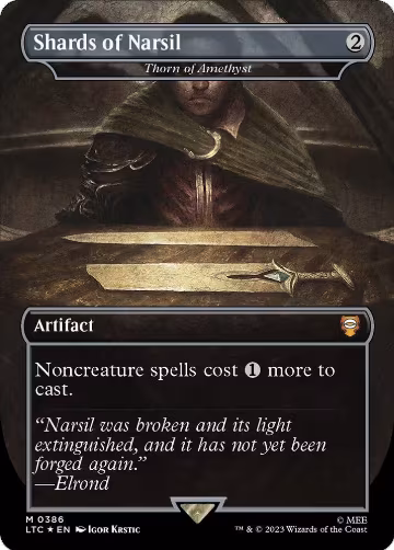Shards of Narsil - Thorn of Amethyst (Borderless) (Surge Foil) (386), Commander: The Lord of the Rings: Tales of Middle-earth — Magic card price