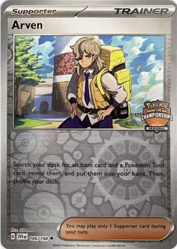 Arven - 166/198 (Regional Championships) (166/198), League & Championship Cards — Pokémon card price