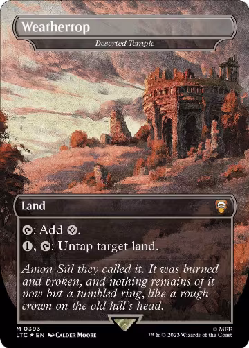 Weathertop - Deserted Temple (Borderless) (Surge Foil) (393), Commander: The Lord of the Rings: Tales of Middle-earth — Magic card price