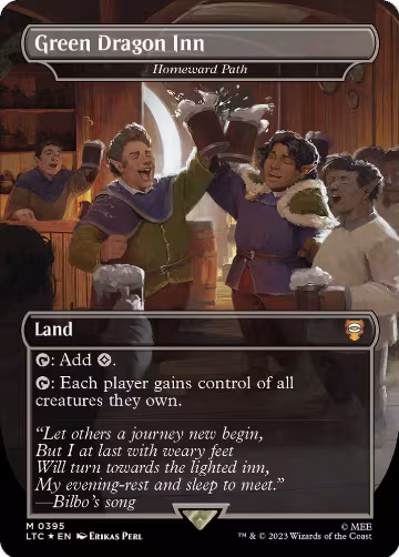 Green Dragon Inn - Homeward Path (Borderless) (Surge Foil) (395), Commander: The Lord of the Rings: Tales of Middle-earth — Magic card price