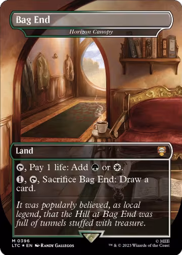 Bag End - Horizon Canopy (Borderless) (Surge Foil) (396), Commander: The Lord of the Rings: Tales of Middle-earth — Magic card price