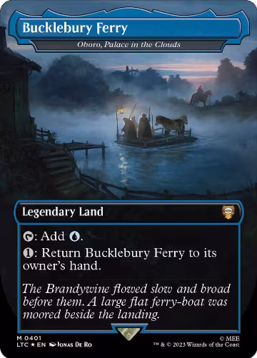 Bucklebury Ferry - Oboro, Palace in the Clouds (Borderless) (Surge Foil) (401), Commander: The Lord of the Rings: Tales of Middle-earth — Magic card price