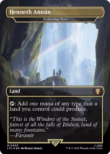 Henneth Annun - Reflecting Pool (Borderless) (Surge Foil) (403), Commander: The Lord of the Rings: Tales of Middle-earth — Magic card price
