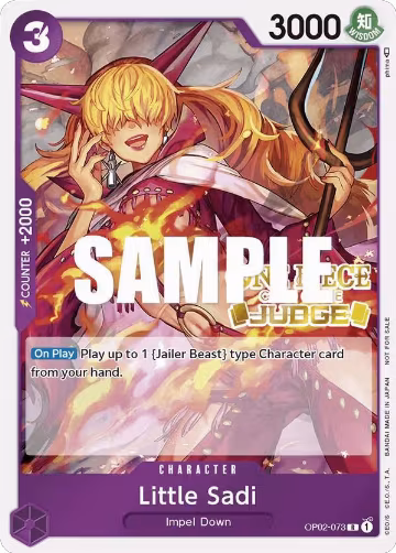 Little Sadi (Judge) (OP02-073), One Piece Promotion Cards — One Piece card price