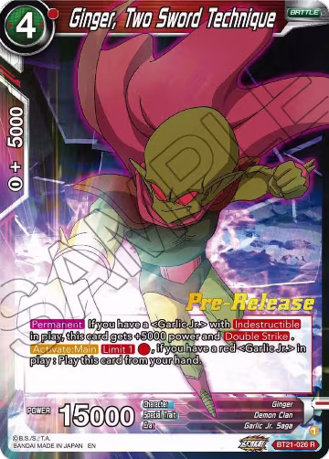 Ginger, Two Sword Technique (BT21-026), Wild Resurgence Pre-Release Cards — DB Super card price