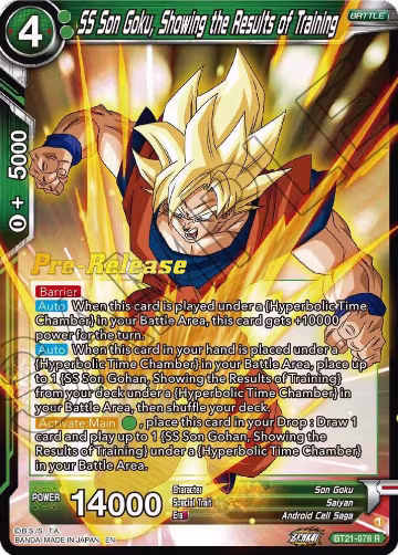 SS Son Goku, Showing the Results of Training (BT21-078), Wild Resurgence Pre-Release Cards — DB Super card price