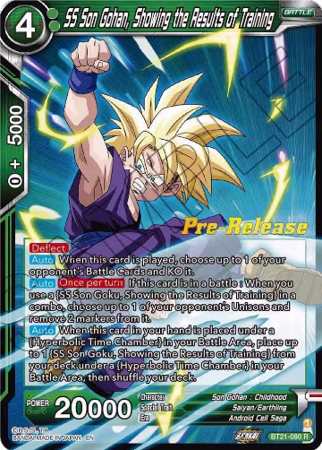SS Son Gohan, Showing the Results of Training (BT21-080), Wild Resurgence Pre-Release Cards — DB Super card price