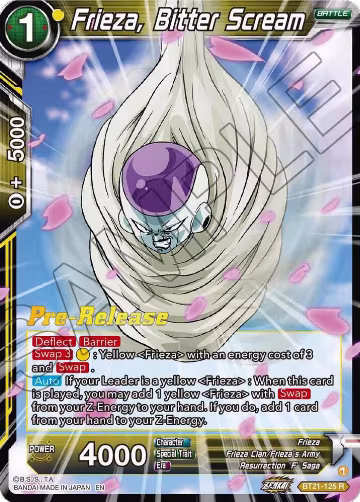 Frieza, Bitter Scream (BT21-125), Wild Resurgence Pre-Release Cards — DB Super card price