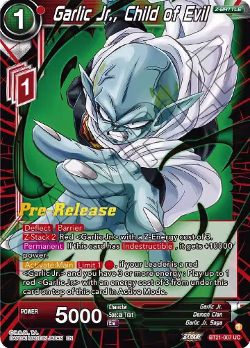 Garlic Jr., Child of Evil (BT21-007), Wild Resurgence Pre-Release Cards — DB Super card price