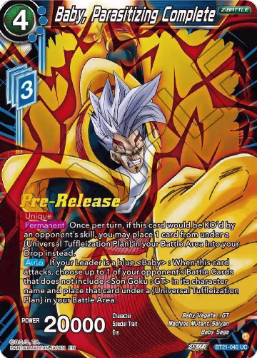 Baby, Parasitizing Complete (BT21-040), Wild Resurgence Pre-Release Cards — DB Super card price