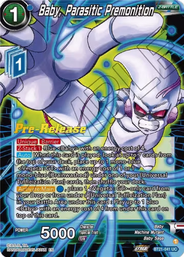 Baby, Parasitic Premonition (BT21-041), Wild Resurgence Pre-Release Cards — DB Super card price