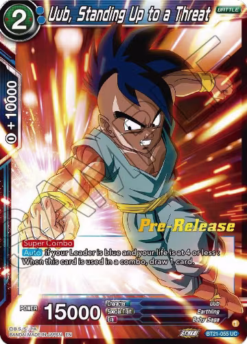 Uub, Standing Up to a Threat (BT21-055), Wild Resurgence Pre-Release Cards — DB Super card price