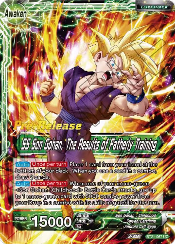 Son Gohan // SS Son Gohan, The Results of Fatherly Training (BT21-067) — card price