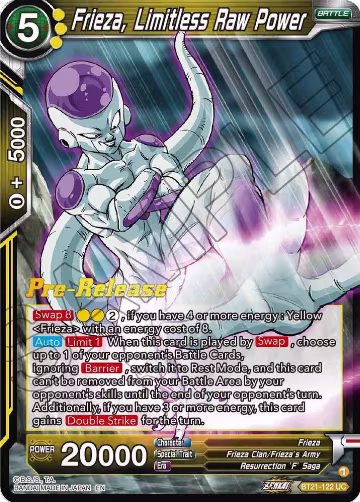 Frieza, Limitless Raw Power (BT21-122), Wild Resurgence Pre-Release Cards — DB Super card price