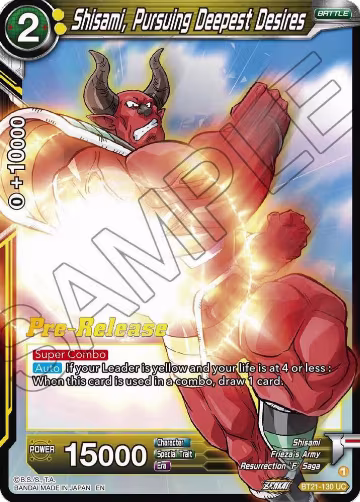Shisami, Pursuing Deepest Desires (BT21-130), Wild Resurgence Pre-Release Cards — DB Super card price