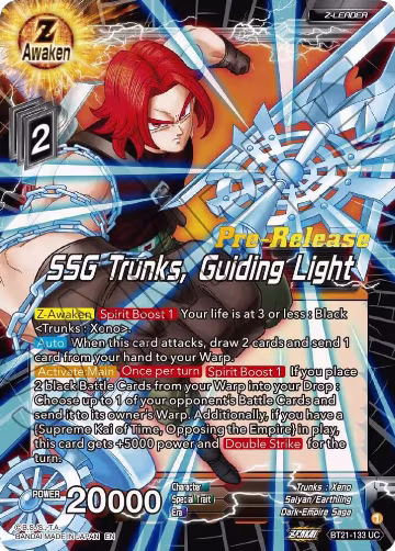 SSG Trunks, Guiding Light (BT21-133), Wild Resurgence Pre-Release Cards — DB Super card price