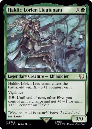 Haldir, Lorien Lieutenant (39), Commander: The Lord of the Rings: Tales of Middle-earth — Magic card price
