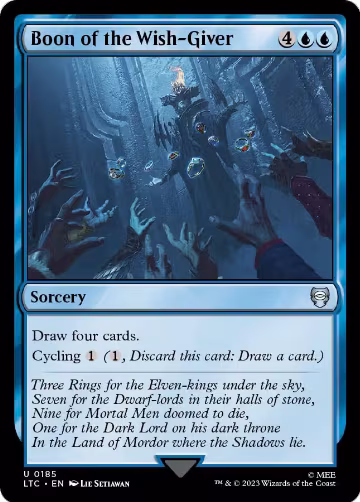 Boon of the Wish-Giver (185), Commander: The Lord of the Rings: Tales of Middle-earth — Magic card price