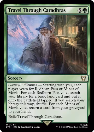 Travel Through Caradhras (44), Commander: The Lord of the Rings: Tales of Middle-earth — Magic card price