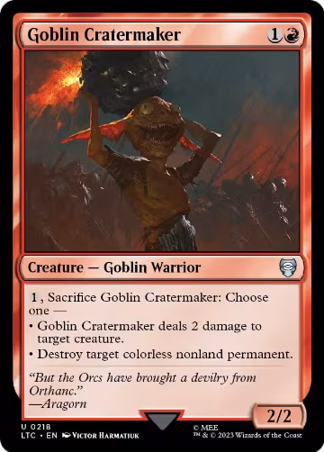 Goblin Cratermaker (218), Commander: The Lord of the Rings: Tales of Middle-earth — Magic card price