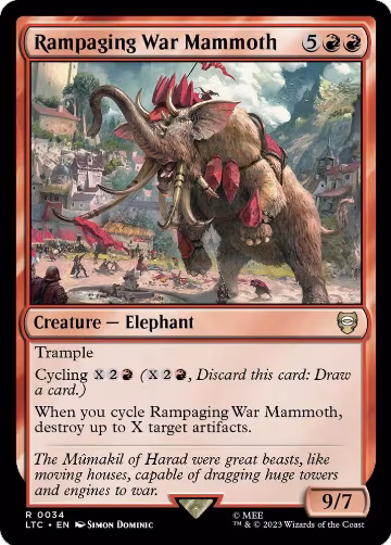 Rampaging War Mammoth (34), Commander: The Lord of the Rings: Tales of Middle-earth — Magic card price